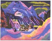 Ernst Ludwig Kirchner Davos in snow Germany oil painting artist